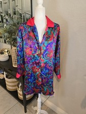 Victoria's Secret Nightgown Shirt Women's Vtg Gold Label Floral Multicolor S