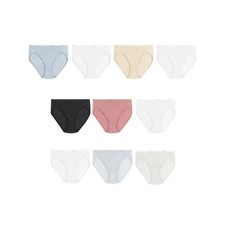 Hanes Womens 10-Pack Cotton Briefs Underwear Panties size 2xl High-cut size 9