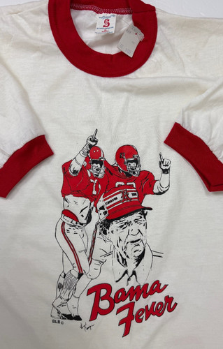 Vintage 80s Alabama Crimson Tide Shirt L Paul Bear Bryant College Football NEW