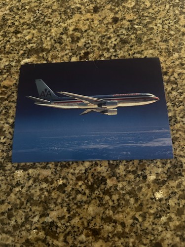 American Boeing 767-300 inflight in delivery colors airline issued postcard