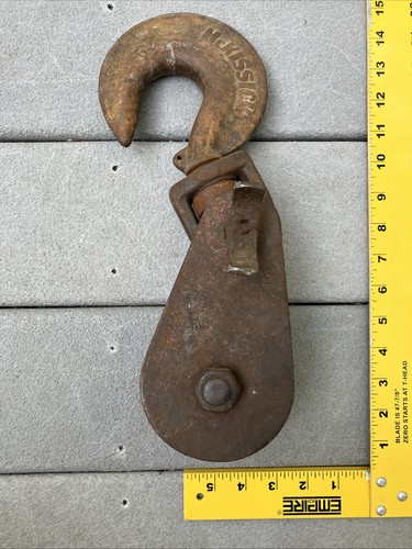 Mckissick  Snatch Block Swivel Hook 5 Ton No 418 Roller Bearing 4 1/2” Read - Afbeelding 10 van 14