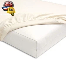 Organic Waterproof Crib Mattress Pad, Skin Friendly, Breathable & Absorbent Crib