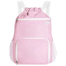 Drawstring Backpack with Wet Pocket & Shoe Compartment Water-Resistant Sports...