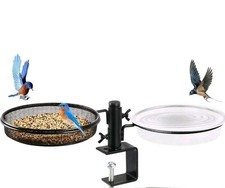 Home-X Deck Mount Bird Feeder and Bird Bath