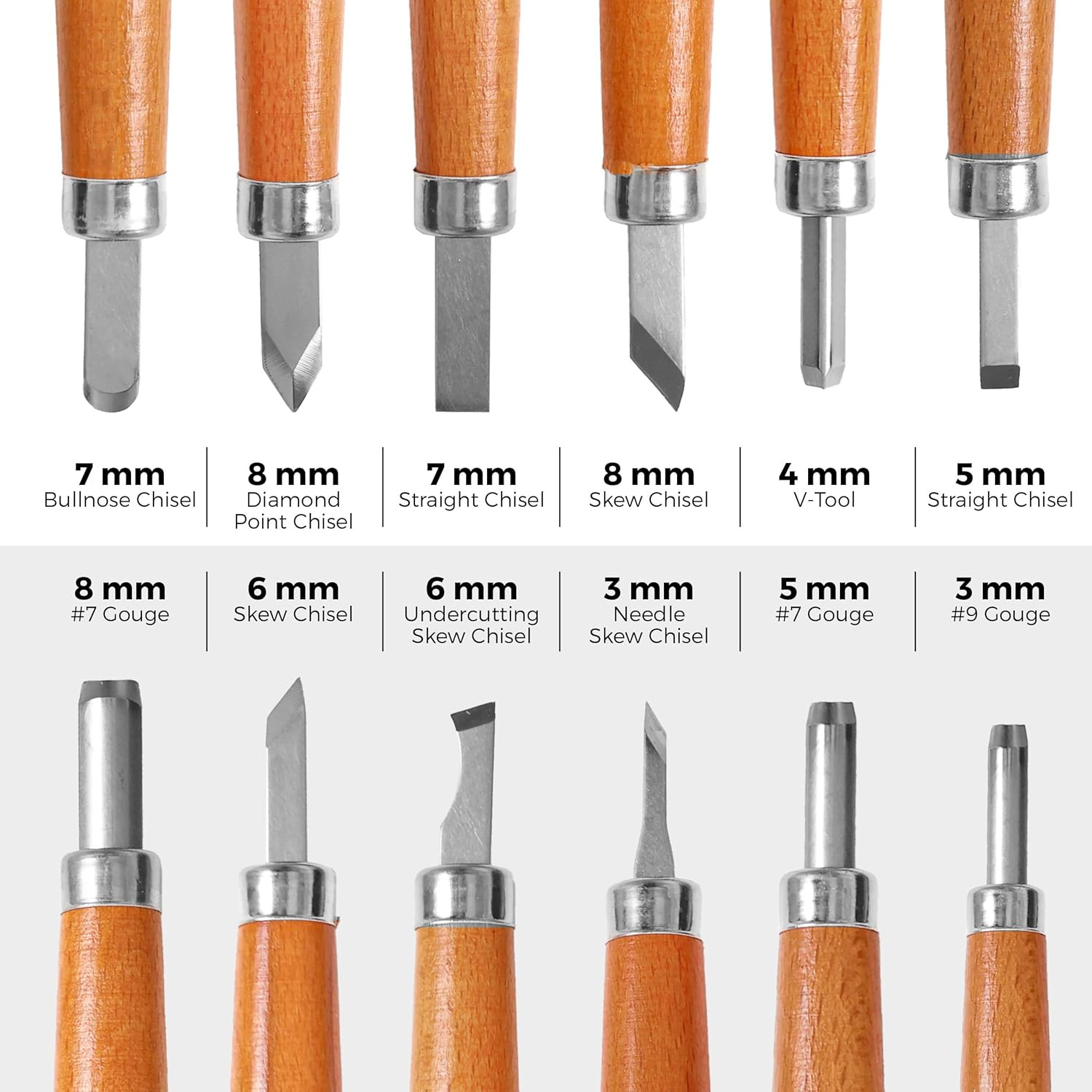 Beginner-Friendly Wood Carving Kit, 15pc Wood Carving Tools Set with Razor Sharp