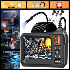 "HD Endoscope Camera with 4.3" Screen, 1920P, 8 LED Lights, 16.4FT Cord, Inspect