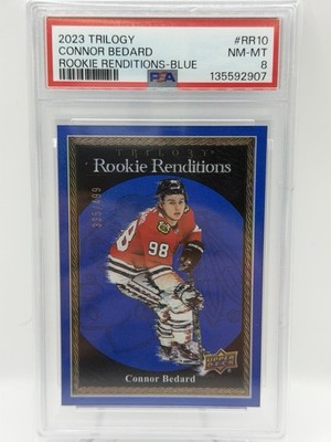 2023-24 Upper Deck Trilogy #RR10 Connor Bedard Rookie Renditions Blue /499 PSA 8