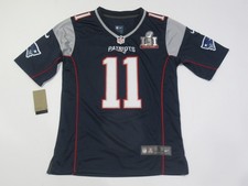 Julian Edelman New England Patriots Super Bowl 51 LI Męska koszulka do gry Niebieska