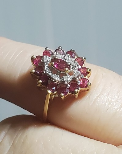 10kt Ruby & Diamond Accents Ring (2.2g) Size 5. Not Marked (OGJ2339i) - Picture 9 of 24