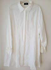 CIDER 2XL White Button Shirt Dress Corset Ring Tie Cuff Coquette Whimsical Tunic