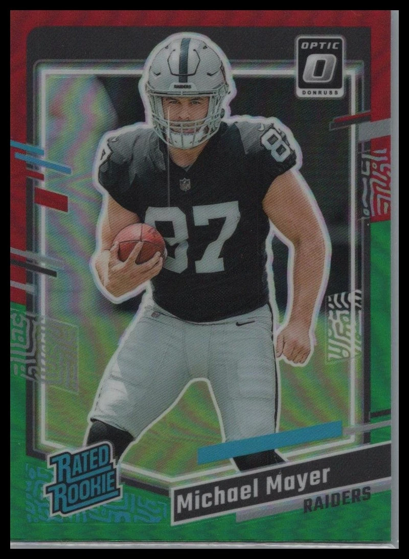 2023 Donruss #361 Michael Mayer Optic Rated Rookie Preview Red & Green Prizm