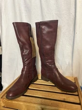 New! Frye and Co. Women's Gibson Tall Faux Leather Burgundy Boots. Size 9.5M