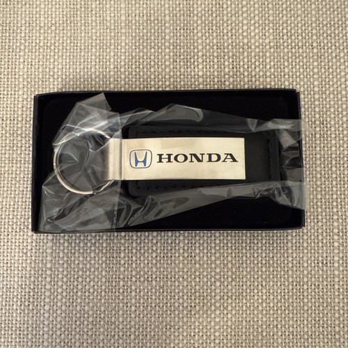 GENUINE HONDA MAIN DEALER CAR KEY FOB KEY RING LEATHER / METAL ENAMEL ...