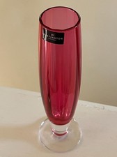 Dartington Cranberry Glass Vase