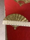Vintage Mid Century Solid Brass Phoenix Bird Fan Wall Decor 7x11" Set of 2 Fans — photo 6