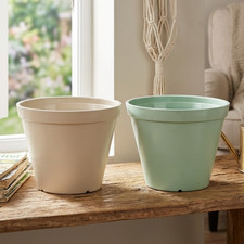 Garden Gear Lindos Glazed Effect Planter Large Patio Flower Plant D33 x H25.5cm