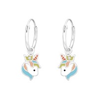 Einhorn Kinder Creolen Ohrringe 925 Silber MäDchen Ohrstecker Schmuck Geschenk