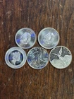 1/10th Oz. 999 Silver Rounds Lot Of 5= 1/2 Ounce Fine Silver