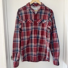 COLUMBIA Men's Omni Wick Red Plaid Lightweight Long Sleeve Shirt Small Outdoor