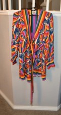 Farm Rio Animal Print Long-Sleeve Floral Wrap Mini Dress sz XS