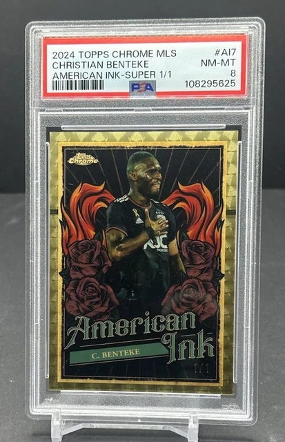 Christian Benteke 2024 Topps Chrome MLS American Ink Superfractor 1/1 #AI7 PSA 8