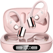 Open Ear Earbuds, Bluetooth 5.3 Wireless Air Conduction Headphones with Mic, LED