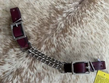 Burgundy Top Grain Leather Western Curb Chain New Horse Tack FREE SHIPPING