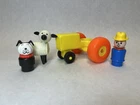 Vintage Fisher Price Little People Tractor Farmer Dog Sheep