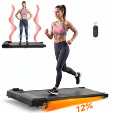 Walking Pad with Vibration Pad, Under Desk Treadmill with 12% Incline for Home