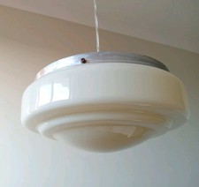 30cm CREAM ART DECO RETRO VINTAGE ANTIQUE SHADE PENDANT LIGHT