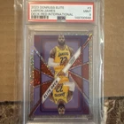 LeBron James WHITE SPARKLE PRIZM SSP PSA 9 CLEAR CARD 2023 Panini ELITE DECK Red