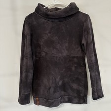 Women s Ampersand Avenue Pullover Cowl Neck Sweatshirt Dark Gray Tie Dye Small