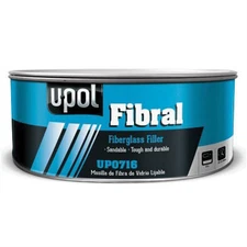 U Pol Products FIBRAL UP0754 Fiberglass Filler, 1 L Can, Yellow, Fibrous/Paste