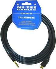 MI TEE Cables  14-USB/5M   Low noise 5 meter 1/4" to USB recording cable