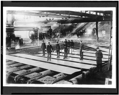 8'' x 10'' 1909~1932 Photo Summary Interior of Steel Mill.