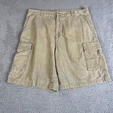 OP Ocean Pacific Corduroy Shorts Mens 38 Khaki Beige 10" Y2K Surfer Skater