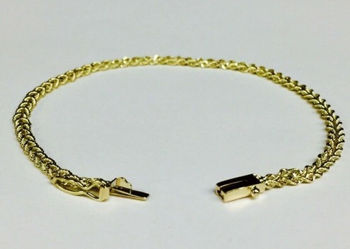 14k Yellow Gold Two Strand Multi Line Rope Bracelet 8" 4MM 5 grams - Picture 5 of 11
