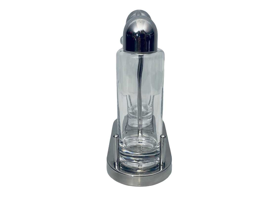 Alessi Inox 18/10 Glass Chrome Oil & Vinegar Dispenser Cruet Set