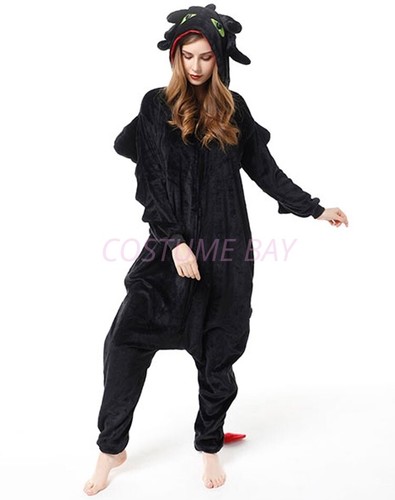 Toothless Dragon Jumpsuit Onesie Adult Kigurumi Cosplay Unisex Pajamas Costume - Picture 2 of 101