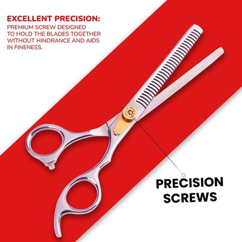 NIXCER PROFESSIONAL SHARP CNC HAIR THINNING SCISSORS FOR MEN &WOMEN 6.5" SILVER - Picture 4 of 7