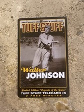 1996-99 Tuff Stuff Limited Edition Telecard Phone cards Walter Johnson #5 PWE