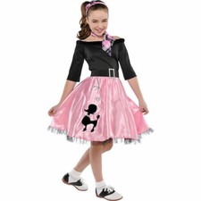 XL 14 16 Retro 50's SOCK HOP Poodle Skirt Dress Deluxe Costume Child Kids Girl