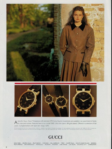 1987 GUCCI TIMEPIECES WATCHES MODEL 
