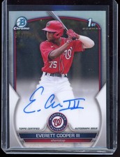 2023 Bowman Chrome Prospect Refractors Everett Cooper III 1st Rookie AUTO /499