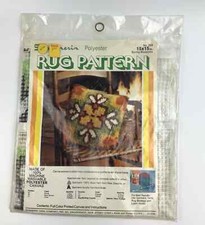 Vintage Spinnerin latch hook rug MAT ONLY #393 Spring Blossoms