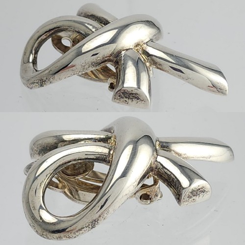 Charles Krypell Sterling Silver 925 Clip On Earrings Signed Designer Knot 14.8g - Picture 20 of 24