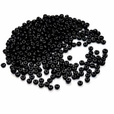 Preciosa Seed Beads 7/0 3.5mm Jet black Czech Rocaille 30g 1oz P975