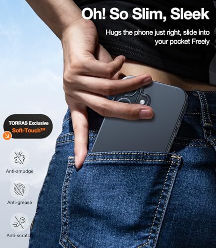 Magnetic Slim-Fit for iPhone 16 Case 6.1 inch, Ultra-Thin 16 For 16 6.1" Black - Picture 6 of 7