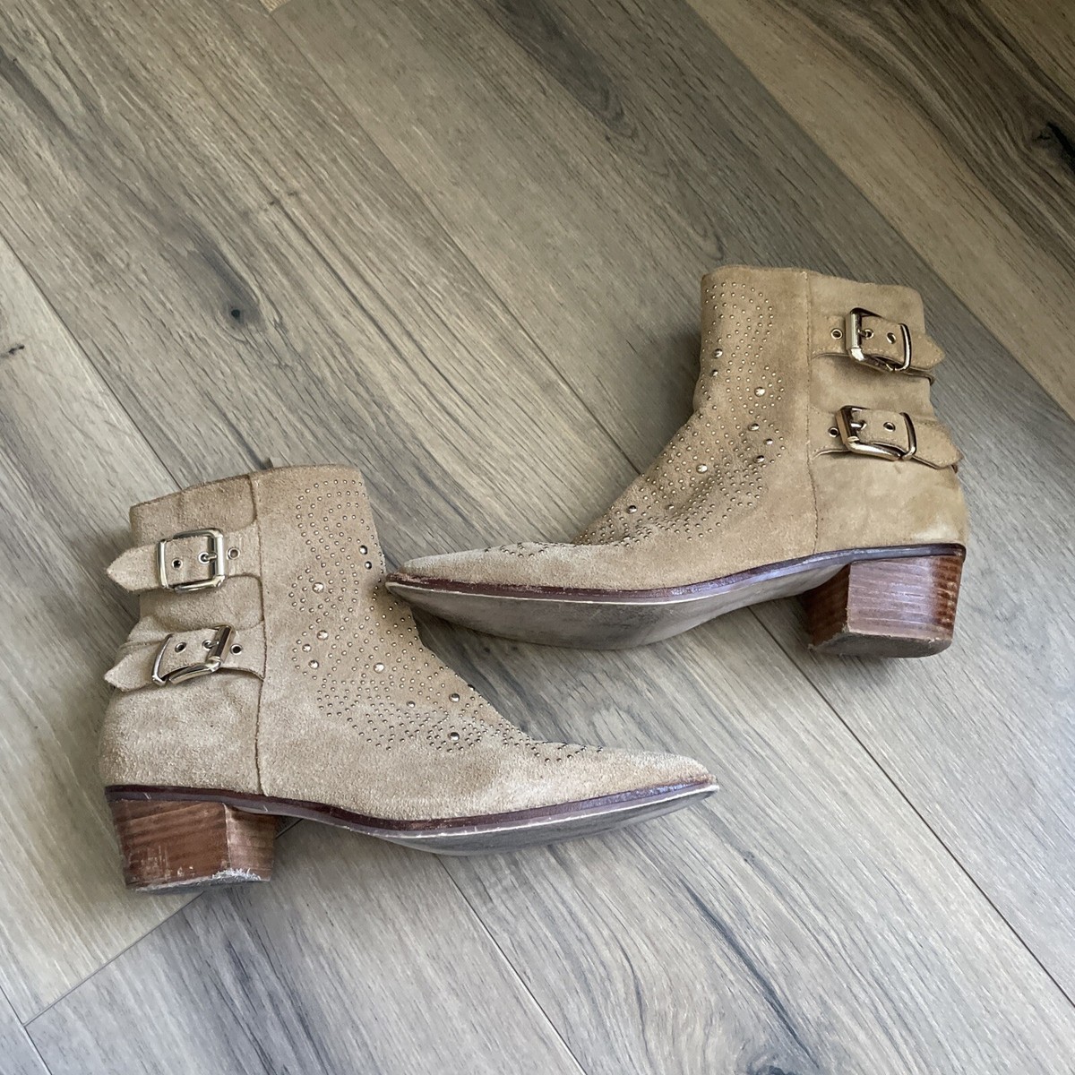 Zara Tan Suede Buckle Boots ZARA FLAT SUEDE LEATHER ANKLE BOOTS ? ?️11,890/- MRP incl  main image 4