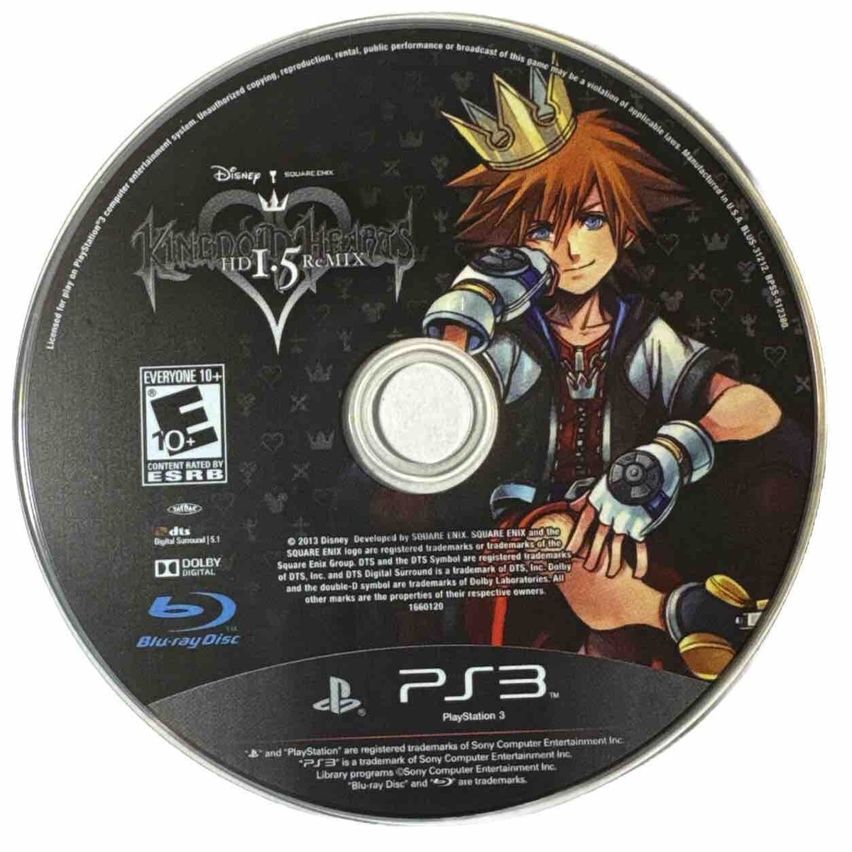KINGDOM HEARTS HD REMIX Sony PlayStation PS3 *Disc Only* *Black  Label*